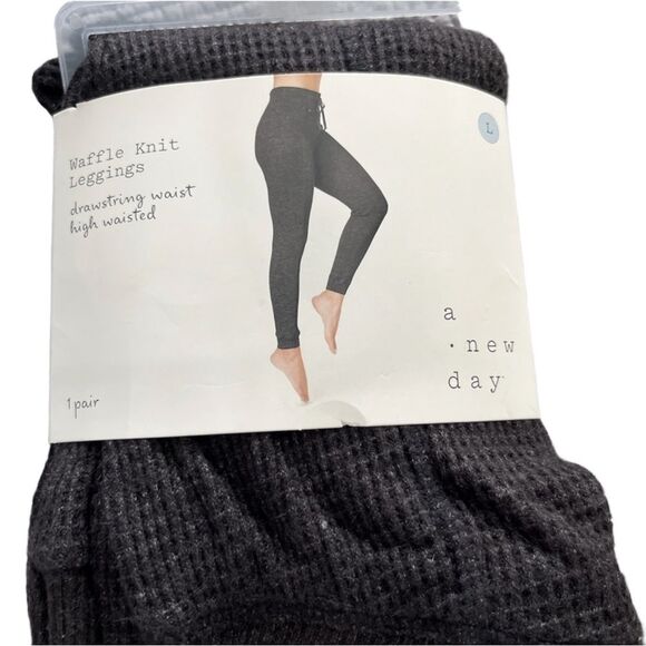 A new day Waffle Drawstring High Waist Joggers size Large NWT - Picture 1 of 8